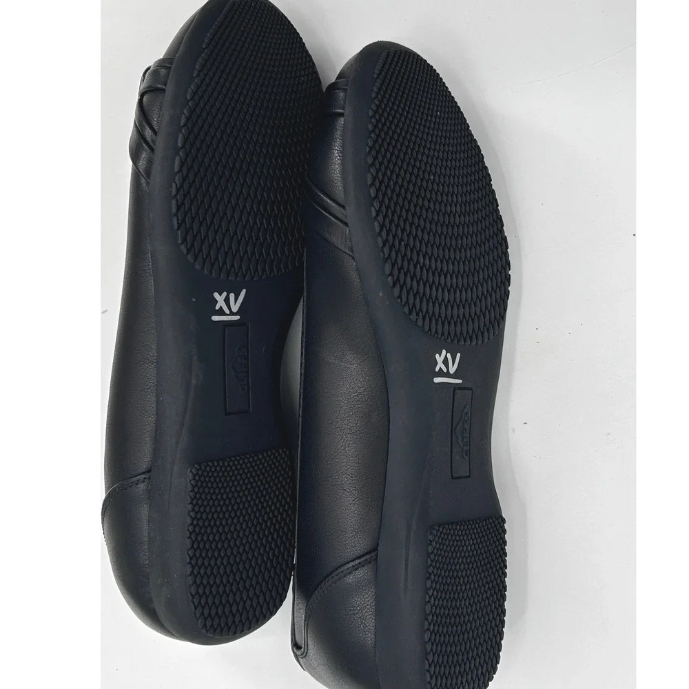 Cliffs White Mountain Calming Black Wide Width Buckle Ballet Flats Size 8.5W NWT